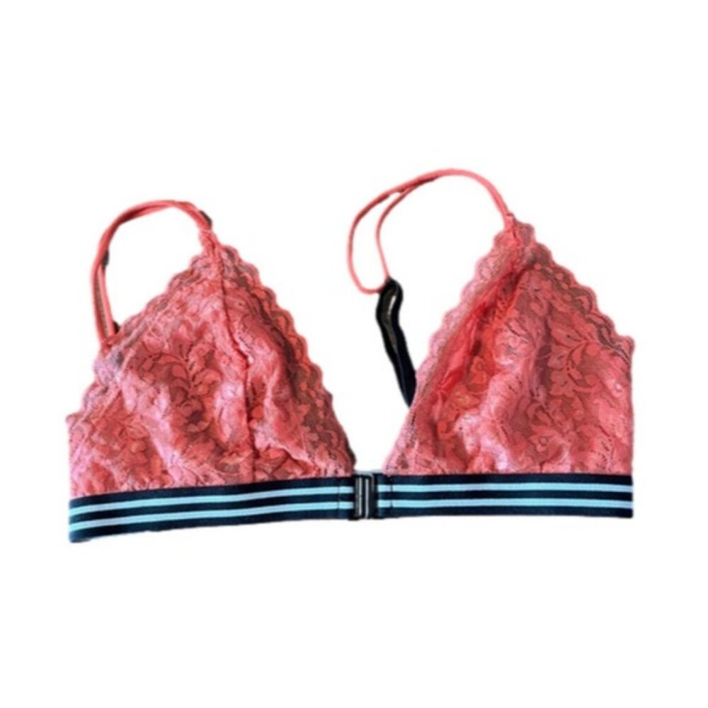 NWOT PJ Salvage Pink Lace Bra Front Clasp Size Small